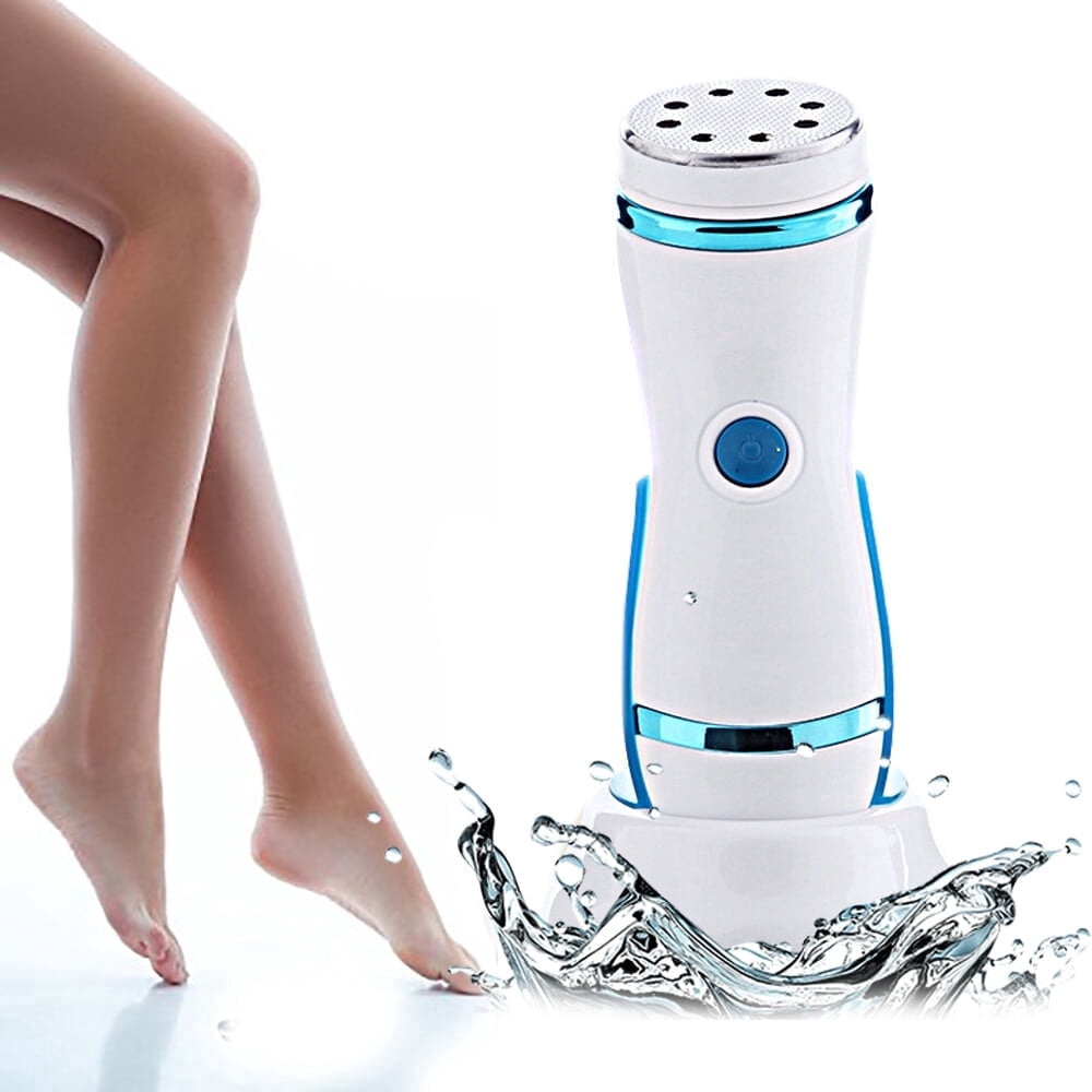 Dr.pedi Electric Foot File, Rechargeable Callus Remover for Feet & Toes, Pedi Care Tool with 4 Interchangeable Heads, Waterproof for Shower Use, USB Charging