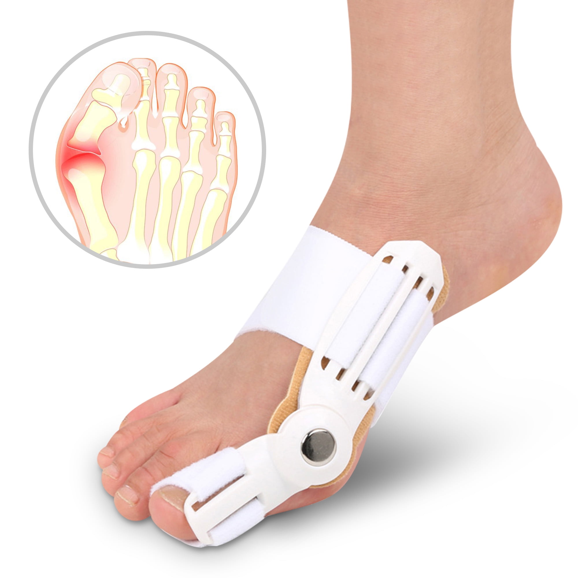 Dr.pedi Hallux Valgus Corrector Sleeve Pair, Soft Bunion Relief Support for Toe Alignment, Day & Night Comfort, Washable, for Women & Men