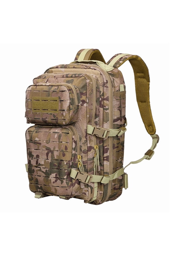 Military Tactical Backpack for Men, 35L Small Molle System Water-Resistant 3-Day Assault Pack, Bug Out Bag for Hiking Camping Hunting Travel Work