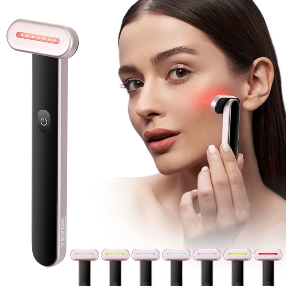 Dr.pedi Red Light Therapy Wand For Face, 7Color LED Facial Wand Red Light Therapy Device With Heatig Therapy Microcurrent Vibrating Massage, Portable LED Beauty Wand For Face, Neck