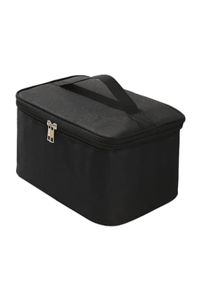 Toiletry Bag for Men & Women | Large for Traveling | Hanging Compact Hygiene Bag with 4 Compartments | Waterproof Bathroom Shower Bag (Black)