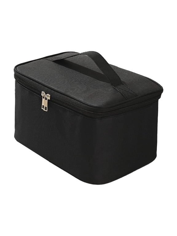 Toiletry Bag for Men & Women | Large for Traveling | Hanging Compact Hygiene Bag with 4 Compartments | Waterproof Bathroom Shower Bag (Black)
