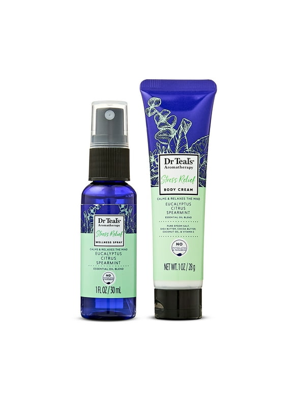 Dr Teal's Aromatherapy Stress Relief Set, Eucalyptus, Citrus, and Spearmint, 2 Pieces