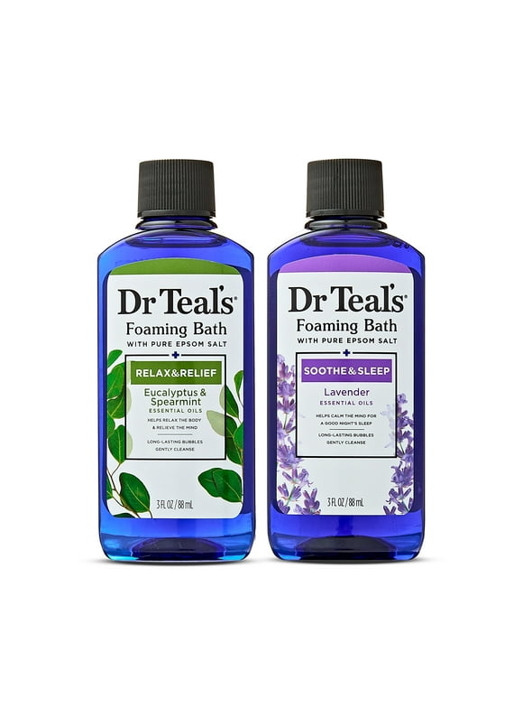 Dr Teal's Pure Epsom Salt Foaming Bath Duo, Lavender and Eucalyptus, 3 fl oz, 2 Pieces