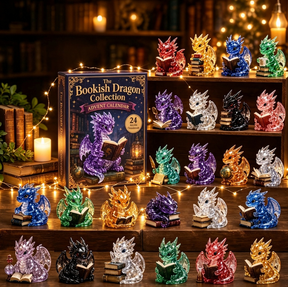 DrCrystal Dragon Advent Calendar, Bookish Dragon Collection Countdown Advent Box, Colorful Transparent Dragon Figurines, Novelty Christmas Gift for Teens & Adultsagon Advent Calendar 24pcs