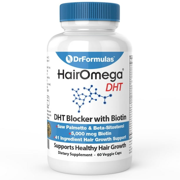 DrFormulas HairOmega DHT Blocker Biotin 5000 mcg Vitamins for Hair