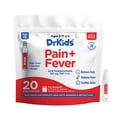 thumbnail image 1 of DrKids Children's Pain + Fever, Ages 2-11 Years, Cherry, 20 Pre-Measured Single-Use Vials, 0.17 fl oz (5 ml) Each, 1 of 7