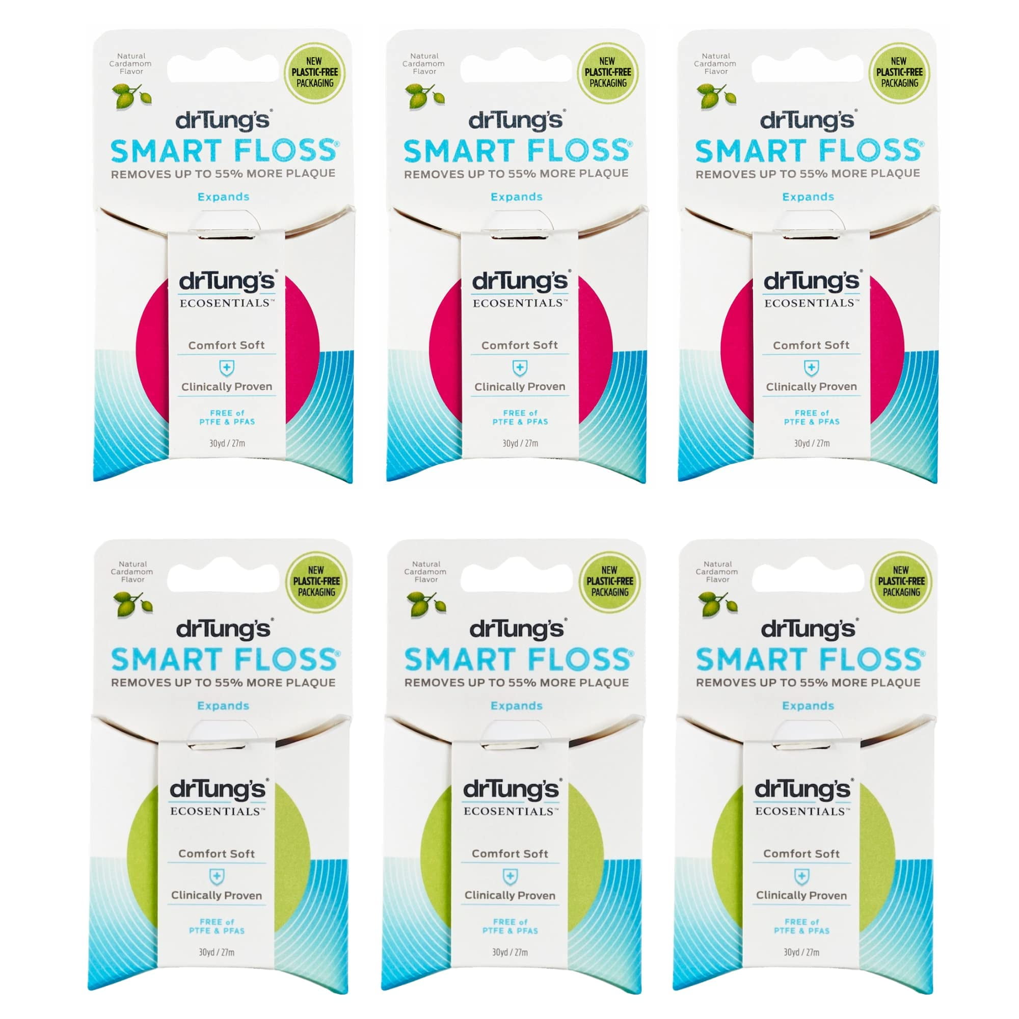 DrTung's Smart Floss Natural, PTFE & PFAS Free, Gentle on Gums, BPA