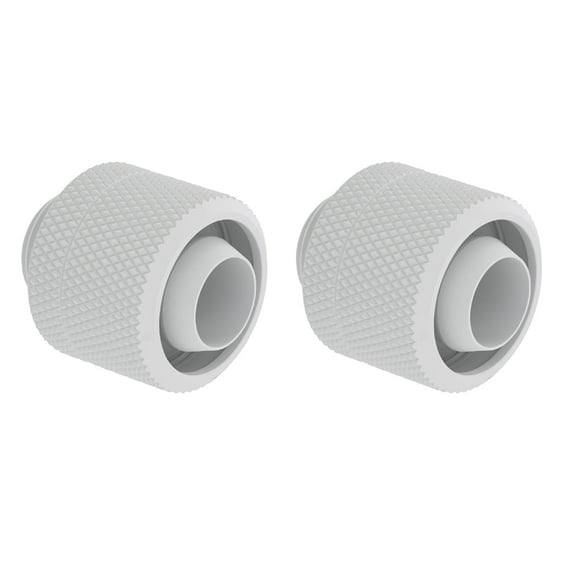 Dracaena 2 pack G1/4" thread to 3/8" ID, 5/8" OD Compression Fitting for Soft Tubing, Soft Tube Connectors for Computer Water Cooling System, White