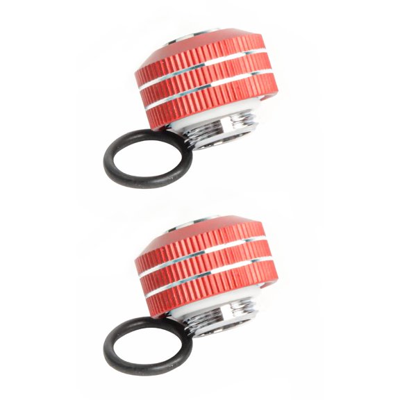 Dracaena 2 pack G1/4 thread to 3/8" ID, 5/8" OD PVC hose copper adapter, soft tube compression fitting for Computer water cooling system, Red