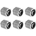 thumbnail image 1 of Dracaena 6 pack G1/4" thread to 3/8" ID, 1/2" OD Compression Fitting for Soft Tubing, Soft Tube Connectors for Computer Water Cooling System, Silver, 1 of 10