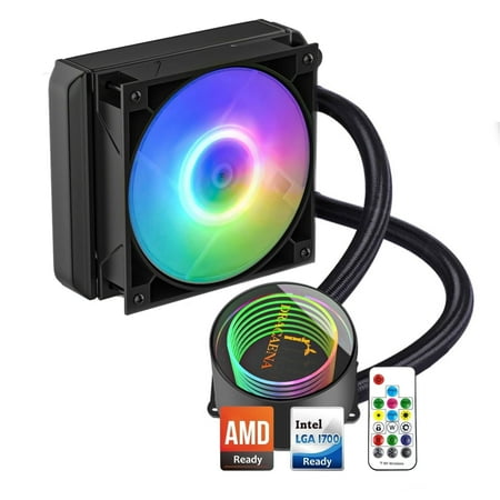 Dracaena AIO CPU Cooler, Color Change Remote, 120mm Radiator, ARGB PWM Fans Quiet less than 27DBA, Compatible with AMD AM5/AM4-Intel LGA 1700/1200/115X, Leakproof Technology, High Flow Pump, Black price history and forecast - greenDracaena D-CPU