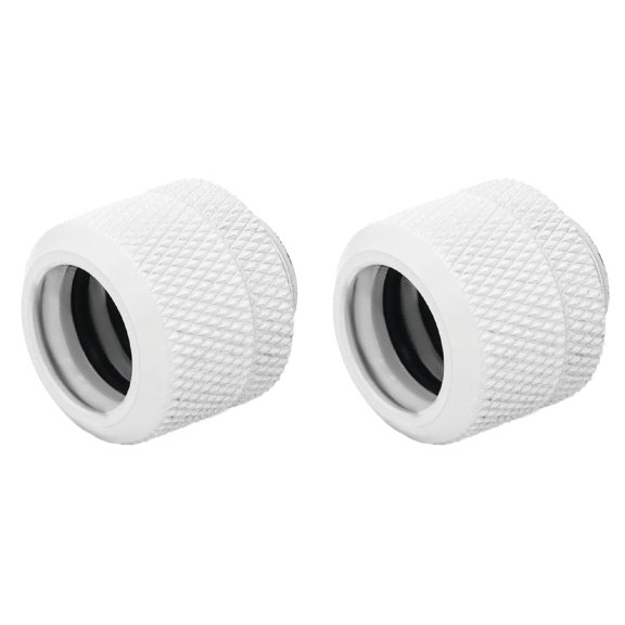 Dracaena.io 2 pack G1/4" thread to 12mm outer diameter, Hard Tubing Compression Fitting with high body design for Computer water cooling system, White