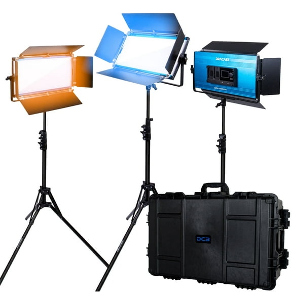 Dracast LED1000 X Series Bi-Color LED 3 Light Kit with Injection Molded Travel Case