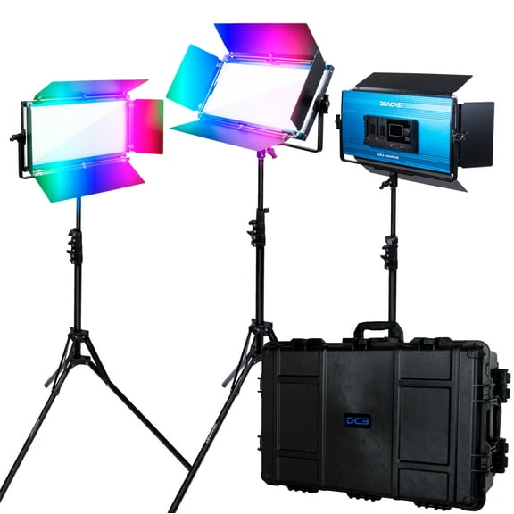 Dracast LED1000 X Series RGB and Bi-Color LED 3-Light Kit with Travel Case