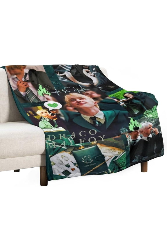 Draco Movie Actor Malfoy Blanket Super Soft Warm Flannel Blanket for Bedroom Living Room Sofa Four Seasons Perfect for Napping Home Decor Bedding Artwork 30""x40"", Style