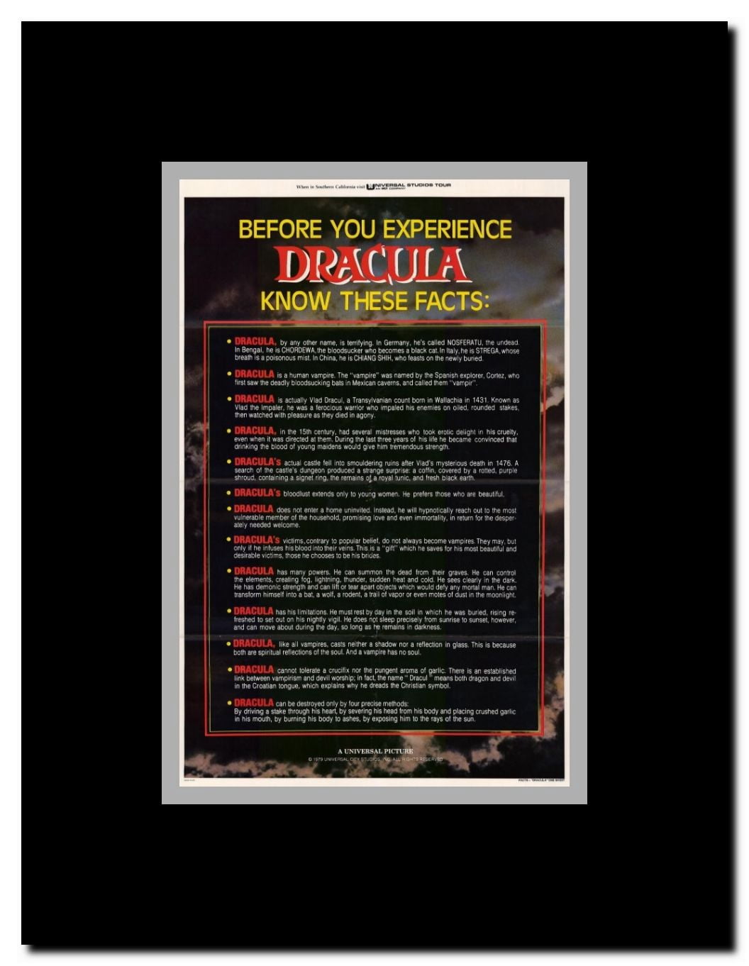 Dracula Framed Movie Poster