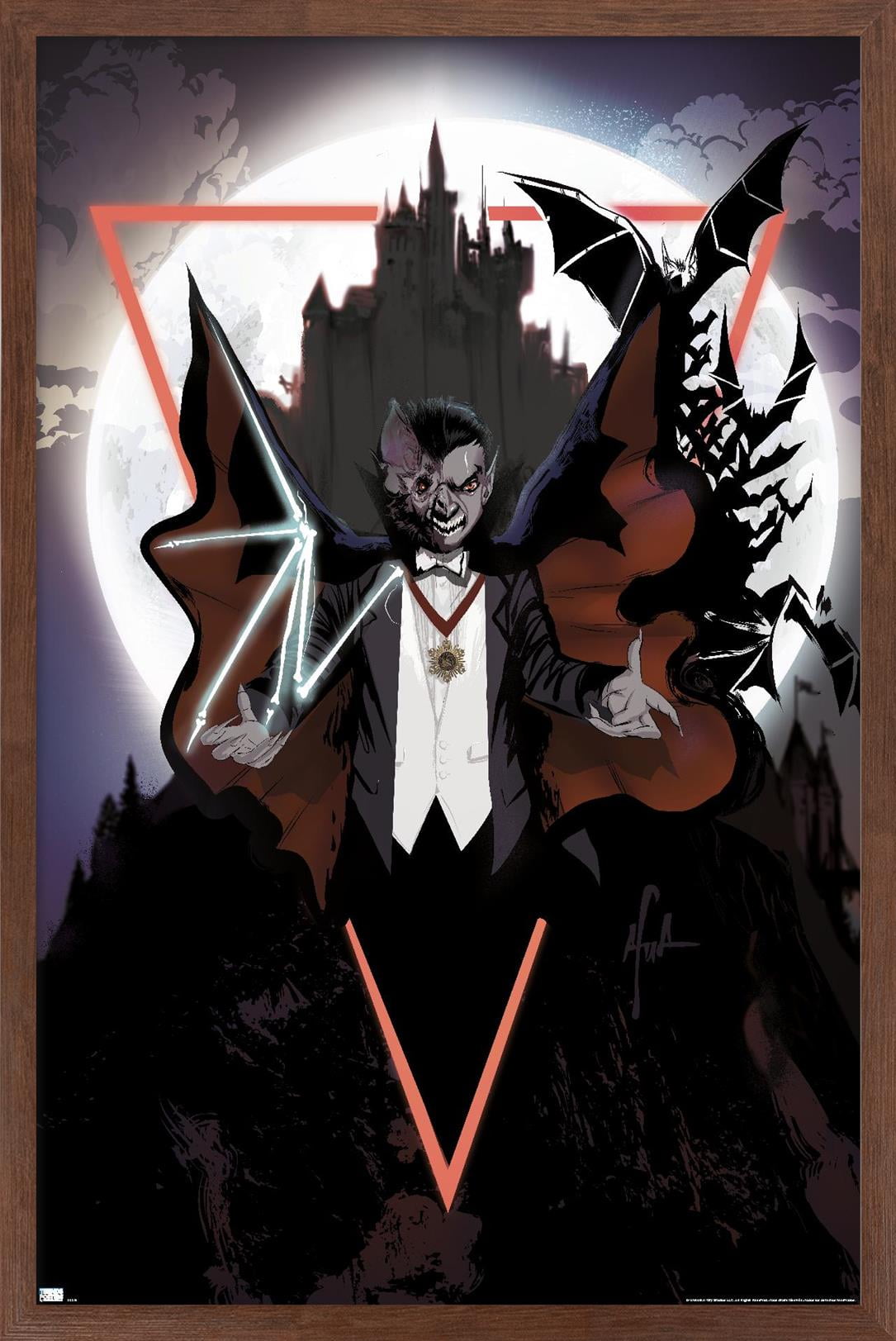 Dracula - Illustration Wall Poster, 14.725" x 22.375" Framed