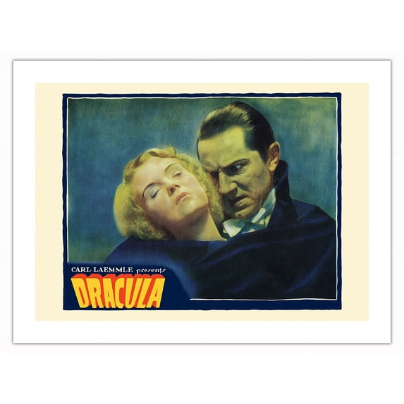 Dracula - Starring Bela Lugosi - Vintage Film Movie Poster c.1931 - Fine Art Matte Paper Print (Unframed) 18x24in