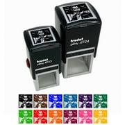 Dracula Vampire with Bats Halloween Self-Inking Rubber Stamp Ink Stamper - Black Ink - Small 1 Inch