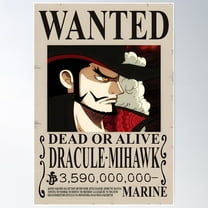 Dracule Mihawk | Wanted Poster Wall Art, Modern Wall Decor For Living Room Bedroom, 16x24 UNFRAMED