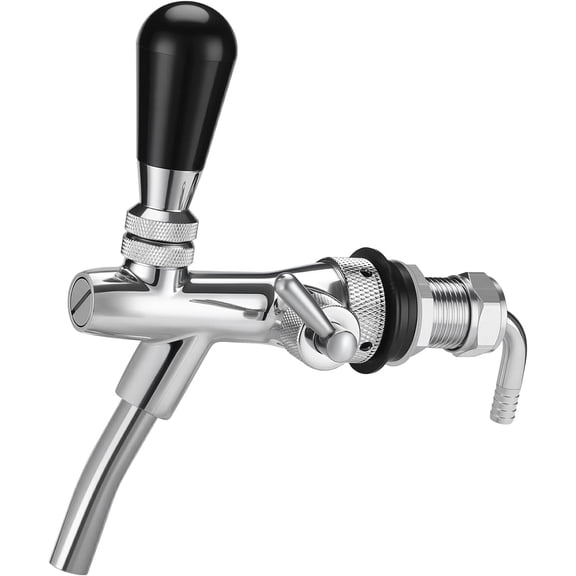 Draft Beer Adjustable Faucet,Include Beer Faucet, Flow Controller, Chrome Plating Shank 5/16" Tap for Home Brew