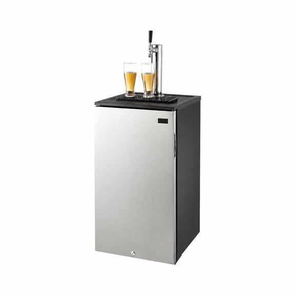 Draft Beer Dispenser Refrigerator, 92L Single Tap Beer Kegerator, compatible with D System Sixth Keg, includes shelves and CO2 tank, model BF92