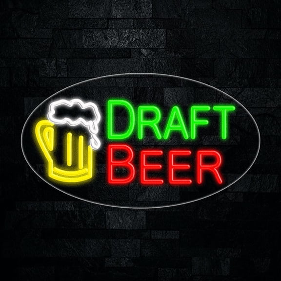 Draft Beer LED Neon Sign 28"L x 16"H #34513