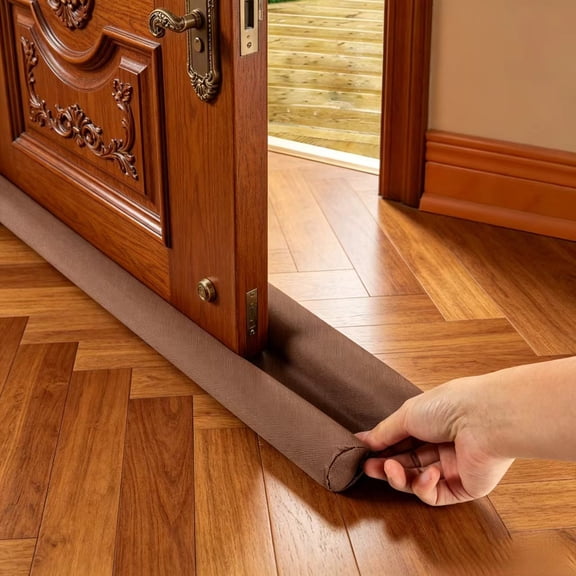 Draft Door Stopper, Draft Guard for Interior Door, Under Door Noise, Dust, and Weather Blocker Adjustable, Cut to Fit for Doors & Windows, Easy Install