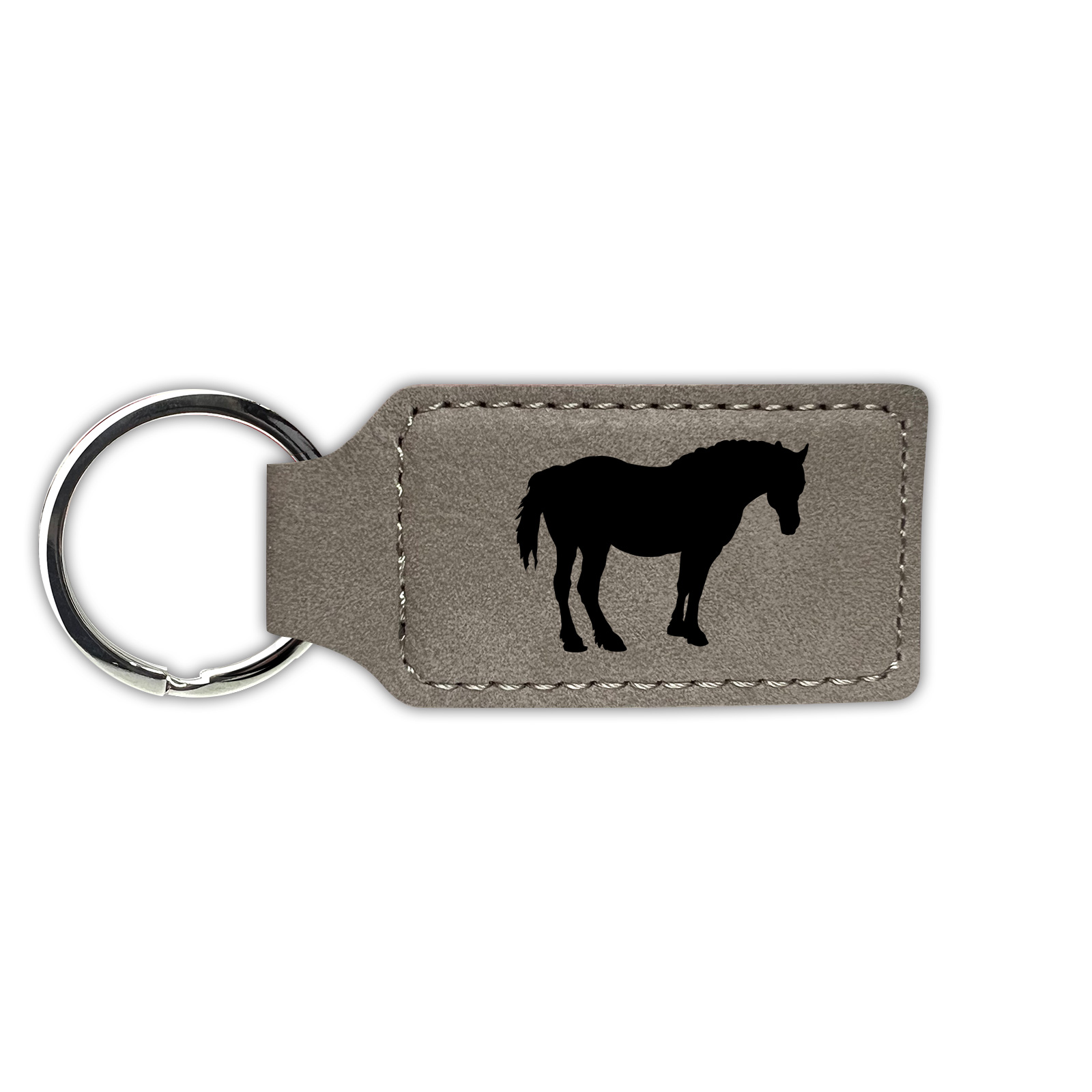 Draft Horse Keychain Leatherette Rectangle - Laser Engraved - Many ...