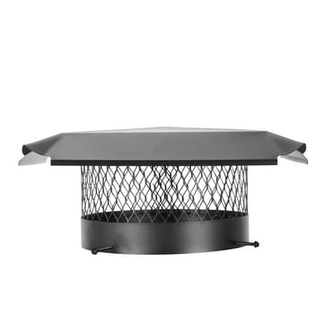 Draft King CBO12 Single-Flue Black Galvanized-Steel Round Bolt-on Chimney Cap (12")