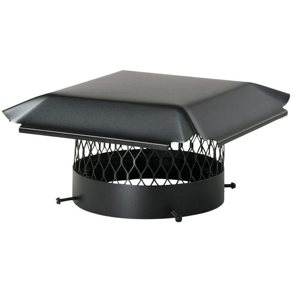 Draft King CBO14 Single-Flue Black Galvanized-Steel Round Bolt-on Chimney Cap (14")
