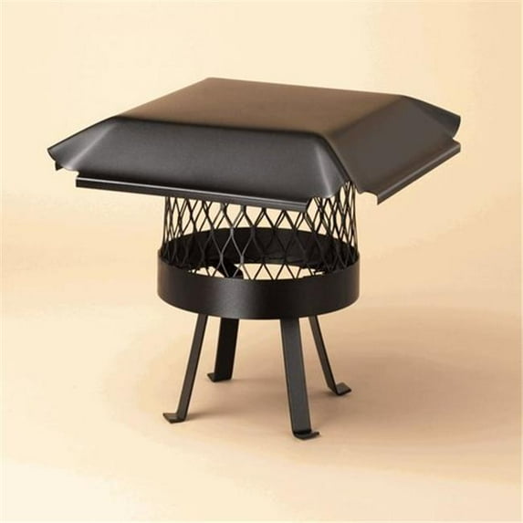 Draft King Single-Flue Black Galvanized Bolt-on Chimney Cap