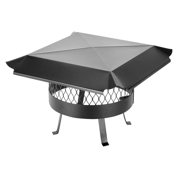 Draft King Single Flue Round Slip In Chimney Top, Black Galvanized Steel