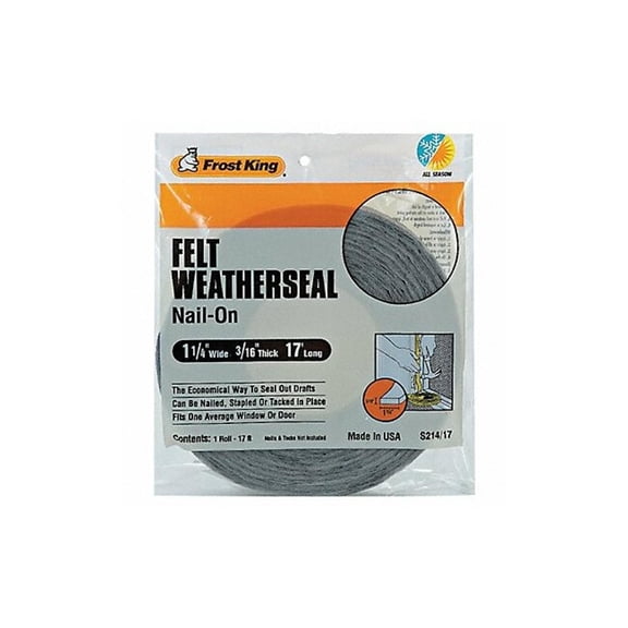 Draft Seal, Felt, Gray, 17 ft L S214/17H