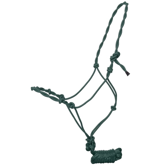 Draft Size Twisted Cowboy Knot Halter w/ 10' Lead (Green)