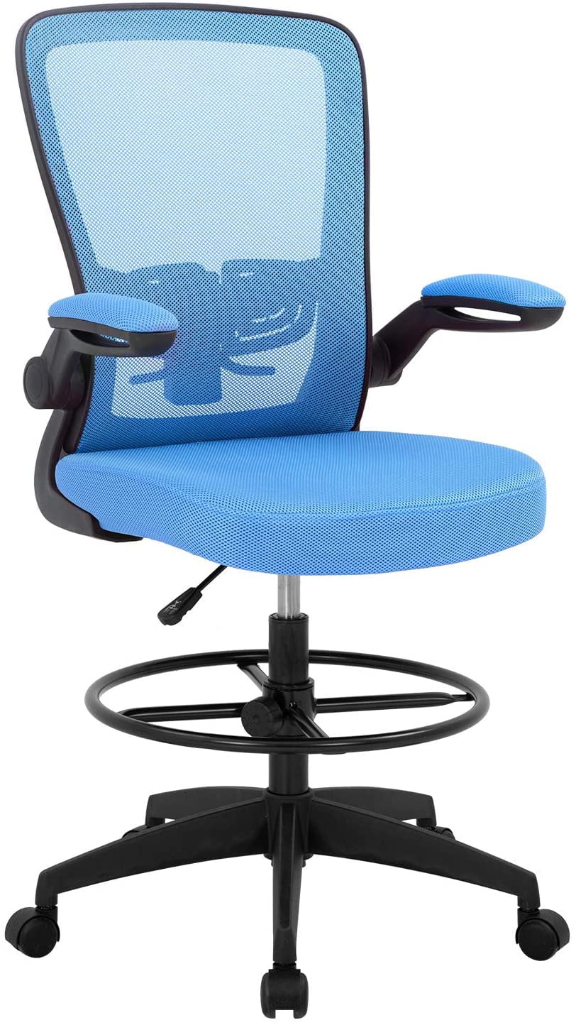 Drafting Chair, Standing Desk Chair with Adjustable Armrests, Height adjustable.