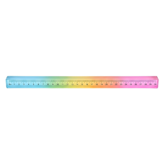 Drafting Ruler 30CM Acrylic Geometry Measuring Tool with Transparent Color Fade Finish, Clear Scale for Students and Design Desk Tasks