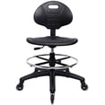 thumbnail image 1 of Drafting Stool - Easy to Clean! Ergonomic Polyurethane Chair. Seat Height Adjustable w/Heavy Duty Footring for Home, Automotive, Lab, Cleanroom (Soft Roller Blade Casters, Medium Stool)$$Office, 1 of 9