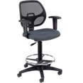 thumbnail image 1 of Drafting Stool, Fabric, Gray, Adjustable Arms, Mid Back, 1 of 4