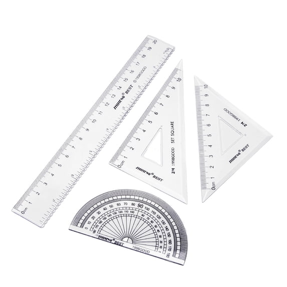 Drafting Tools for Architects, Engineers Transparent Design Clear Ruler Inch Metric Scales for Precise Measurement Portable Design Math Set for Creative Professionals