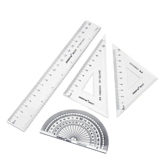 Drafting Tools for Architects, Engineers Transparent Design Clear Ruler Inch Metric Scales for Precise Measurement Portable Design Math Set for Creative Professionals