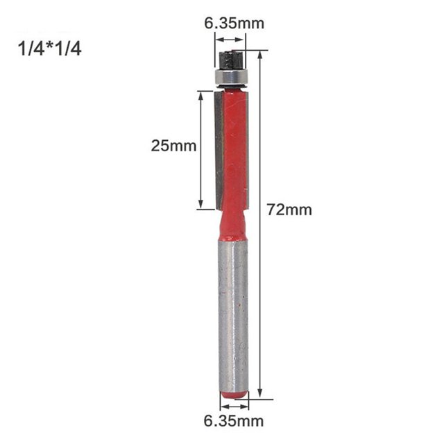 Drafting compatible with Machine 4Pcs 1/4 Shank Straight Flush Trim