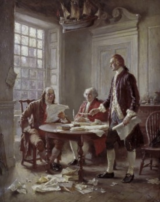 Drafting the Declaration of Independence Jean Leon Gerome Ferris (1863-1930American) Canvas Art - Jean Leon Gerome Ferris (24 x 36)