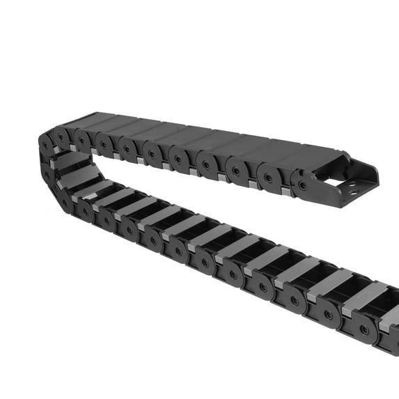 Drag Chain Cable Carrier Open Type with End Connectors 18X37mm 1 Meter Plastic for Electrical CNC Router Machines