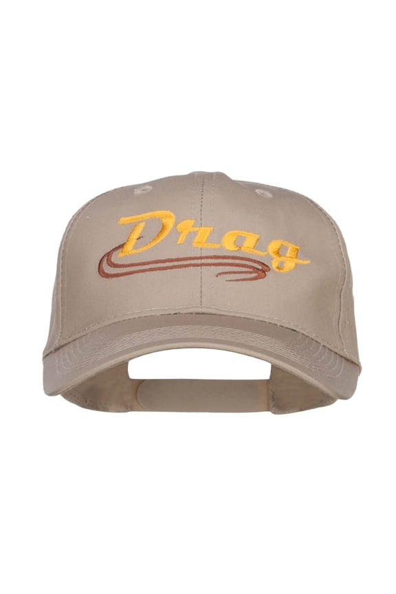 Drag Embroidered Cotton Twill Cap - Khaki OSFM