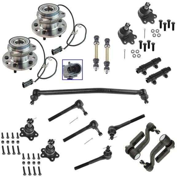 Drag Link Idler Arms Ball Joints Sway Links Hubs Tie Rods Sleeves Kit for AWD PSA59609