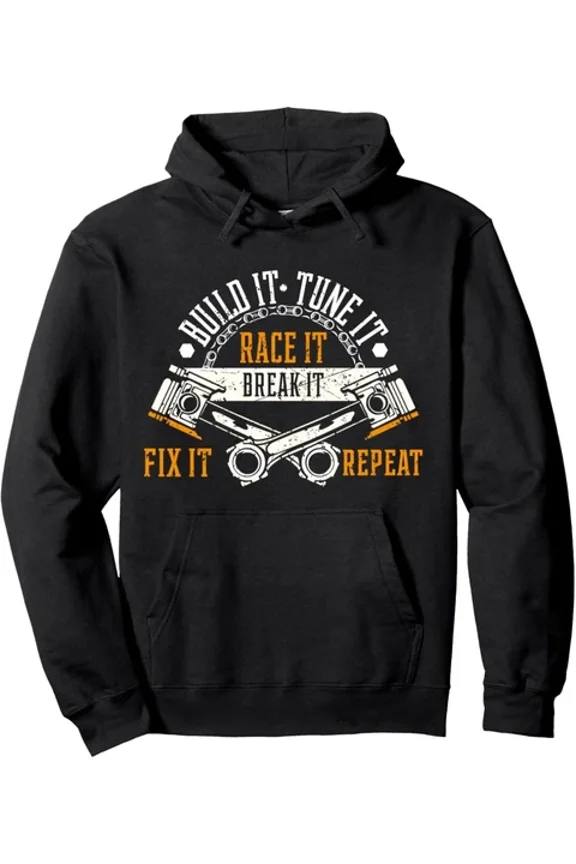 Drag Race, Race Mechanic, Car Fan, Motorsport 1 Side Hoodie S-5Xl Pullover 1 Side Hoodie S-5Xl
