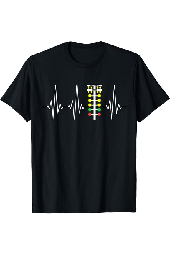 Drag Racer Heartbeat Drag Racing Race Track Light Tree T-Shirt Unisex T-Shirt
