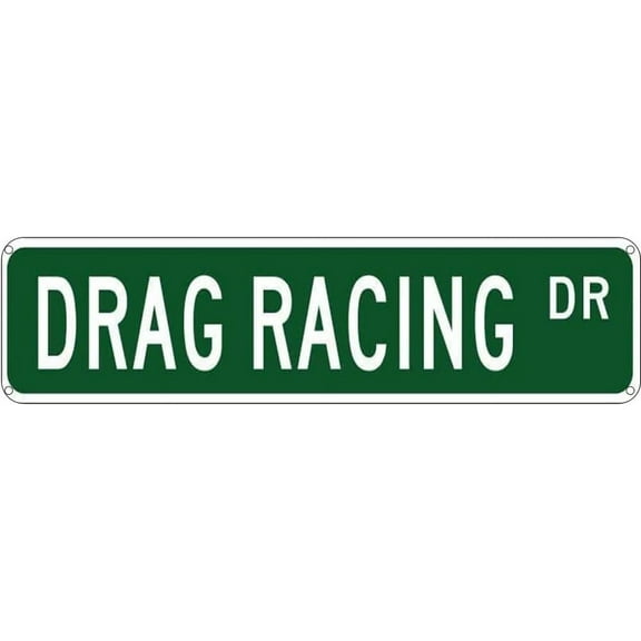 Drag Racing DR Metal Tin Sign For Home Office Living Room Bar Cafe Restaurant Club Wall Decor 4x16 Inches
